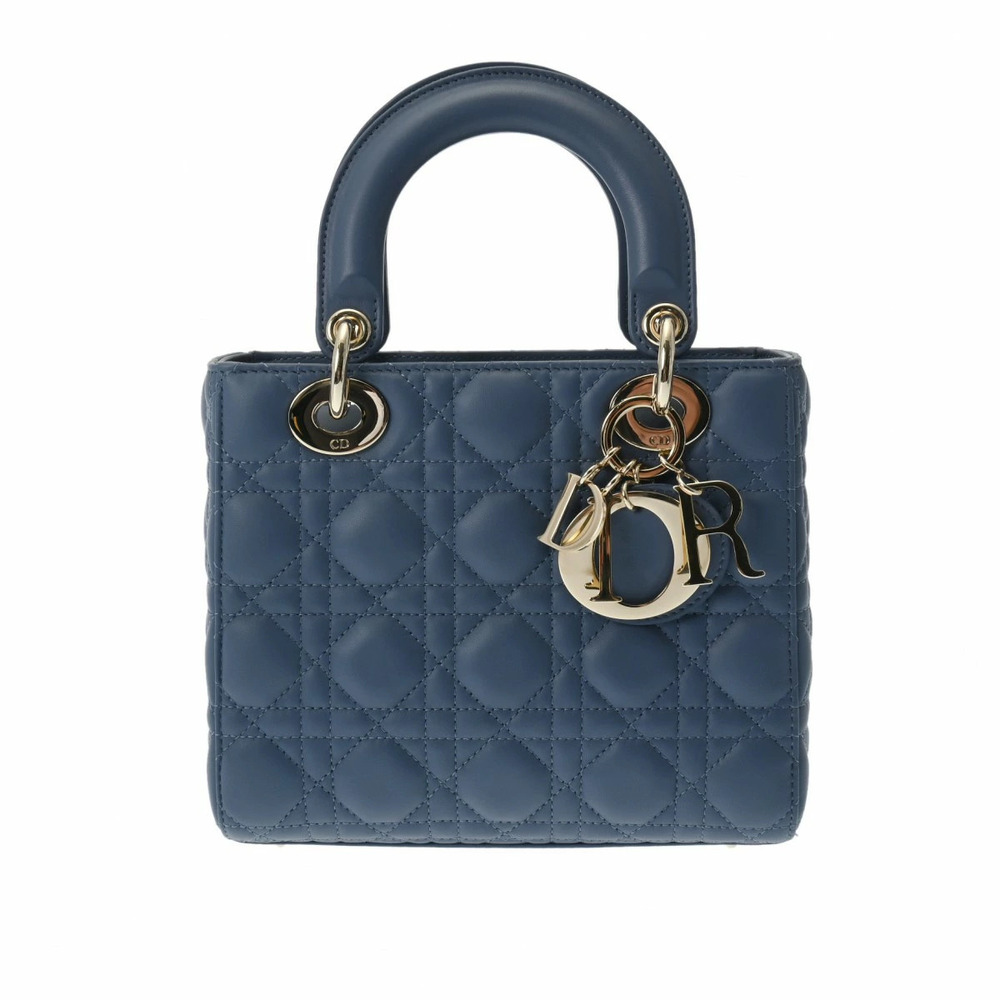 CHRISTIAN DIOR Lady MyABCDIOR Blue Lambskin Handbag